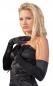 Preview: Schwarze Stretchsatin Handschuhe 1