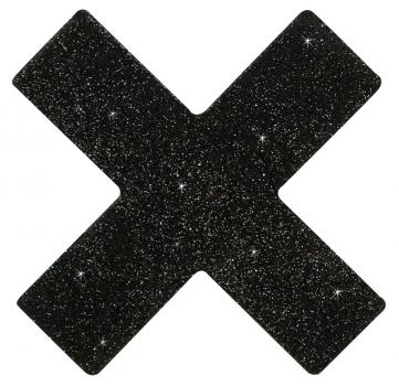 Glitzer Nippelsticker in X Form 1