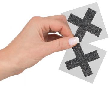 Glitzer Nippelsticker in X Form 2