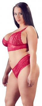 Roter Spitzen BH mit ouvert Rio String 1