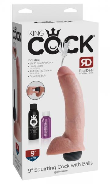 9" Squirting Cock with Balls