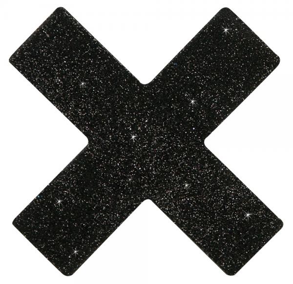 Glitzer Nippelsticker in X Form 1