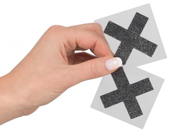 Glitzer Nippelsticker in X Form 2