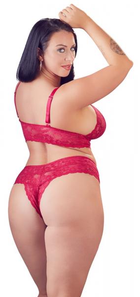 Roter Spitzen BH mit ouvert Rio String 2