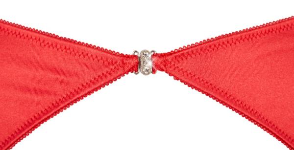 Rotes Hebe, Strapsgurt und String Set_det_1